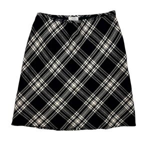 Ann Taylor Black and White Plaid Mini Skirt